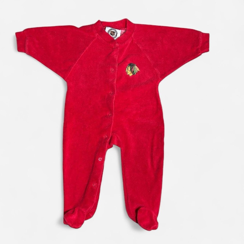 Vintage Chicago Blackhawks Baby Sleeper Size 3-6 months